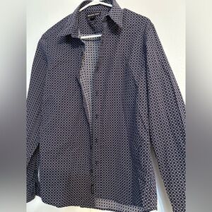 Michael Kors Black and White Patterned Shirt size medium dress shirt